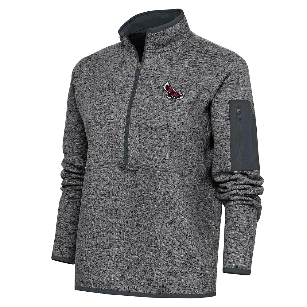 Women's Antigua Heather Gray Saint Joseph's Hawks Fortune Half-Zip Pullover Jacket