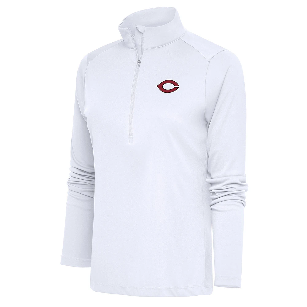 Women's Antigua White UChicago Maroons Tribute Half-Zip Pullover Top