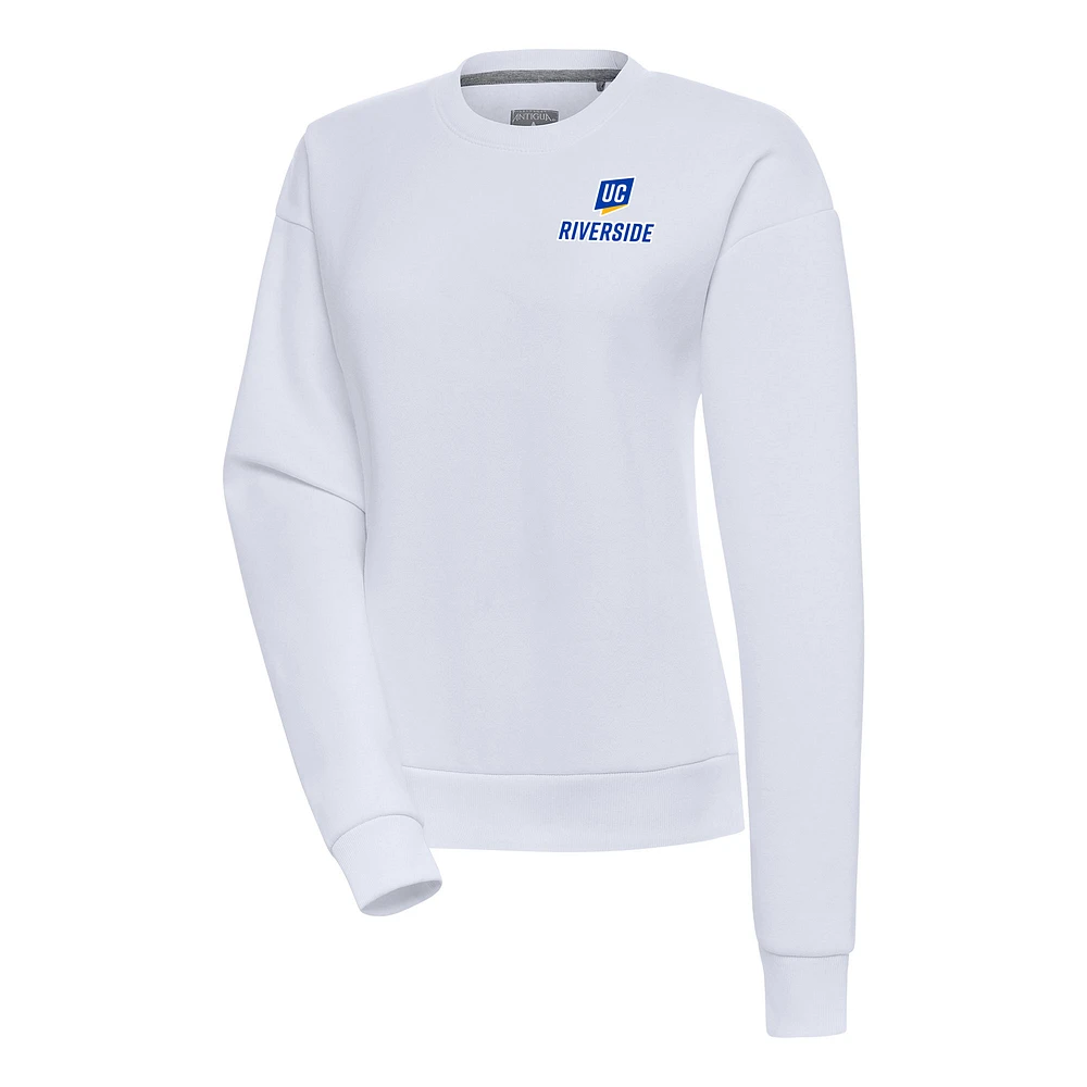Women's Antigua White UC Riverside Highlanders Victory Pullover Sweatshirt