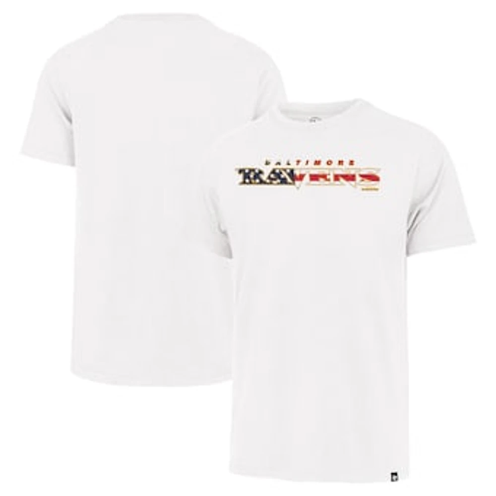 Men's '47 White Baltimore Ravens Flag Script Franklin T-Shirt