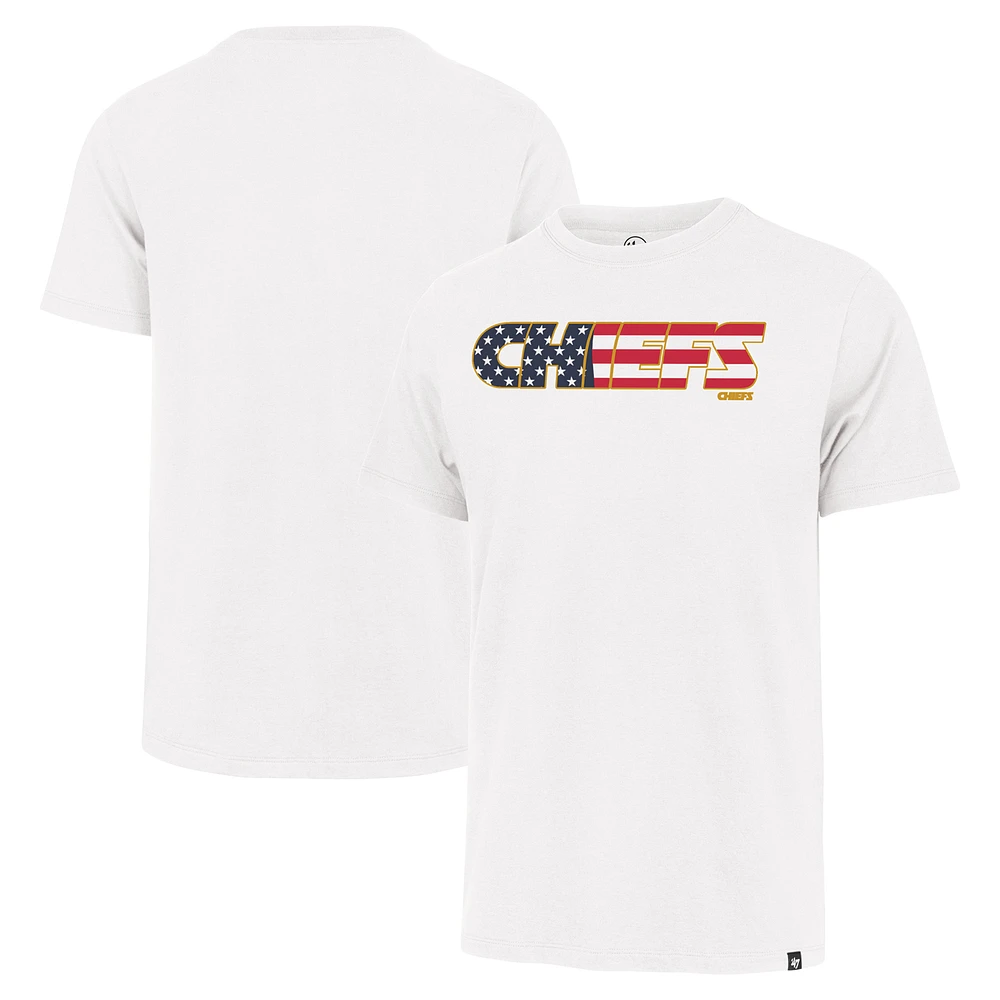 Men's '47 White Kansas City Chiefs Flag Script Franklin T-Shirt