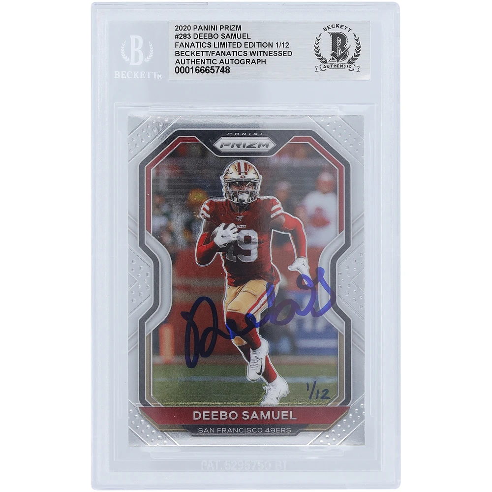 Deebo Samuel Sr San Francisco 49ers Autographed 2020 Panini Prizm #283 #/12 Beckett Fanatics Witnessed Authenticated Card