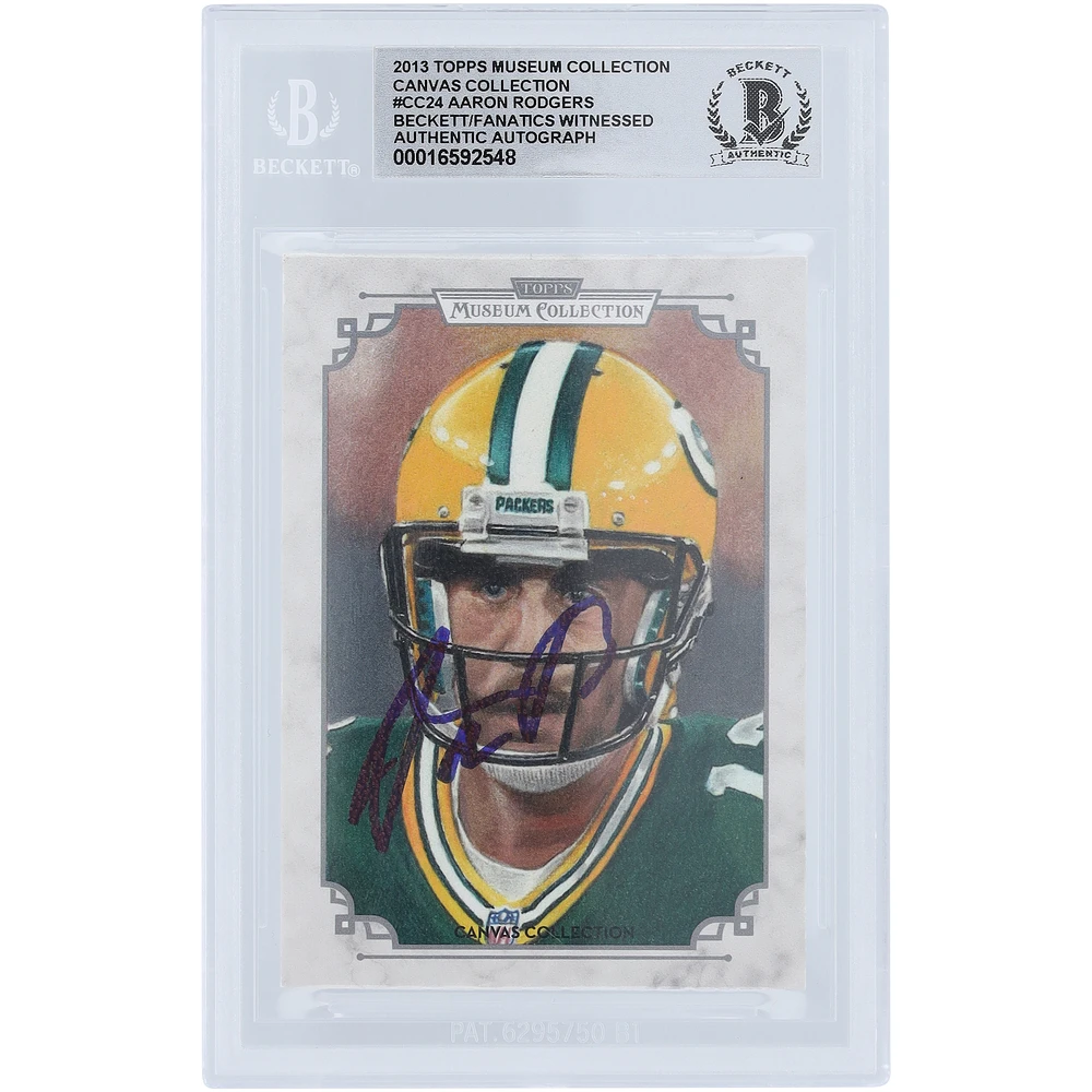 Aaron Rodgers Green Bay Packers Autographed 2013 Topps Museum Collection Canvas Collection #CC-24 Beckett Fanatics Witnessed Authenticated 10 Card