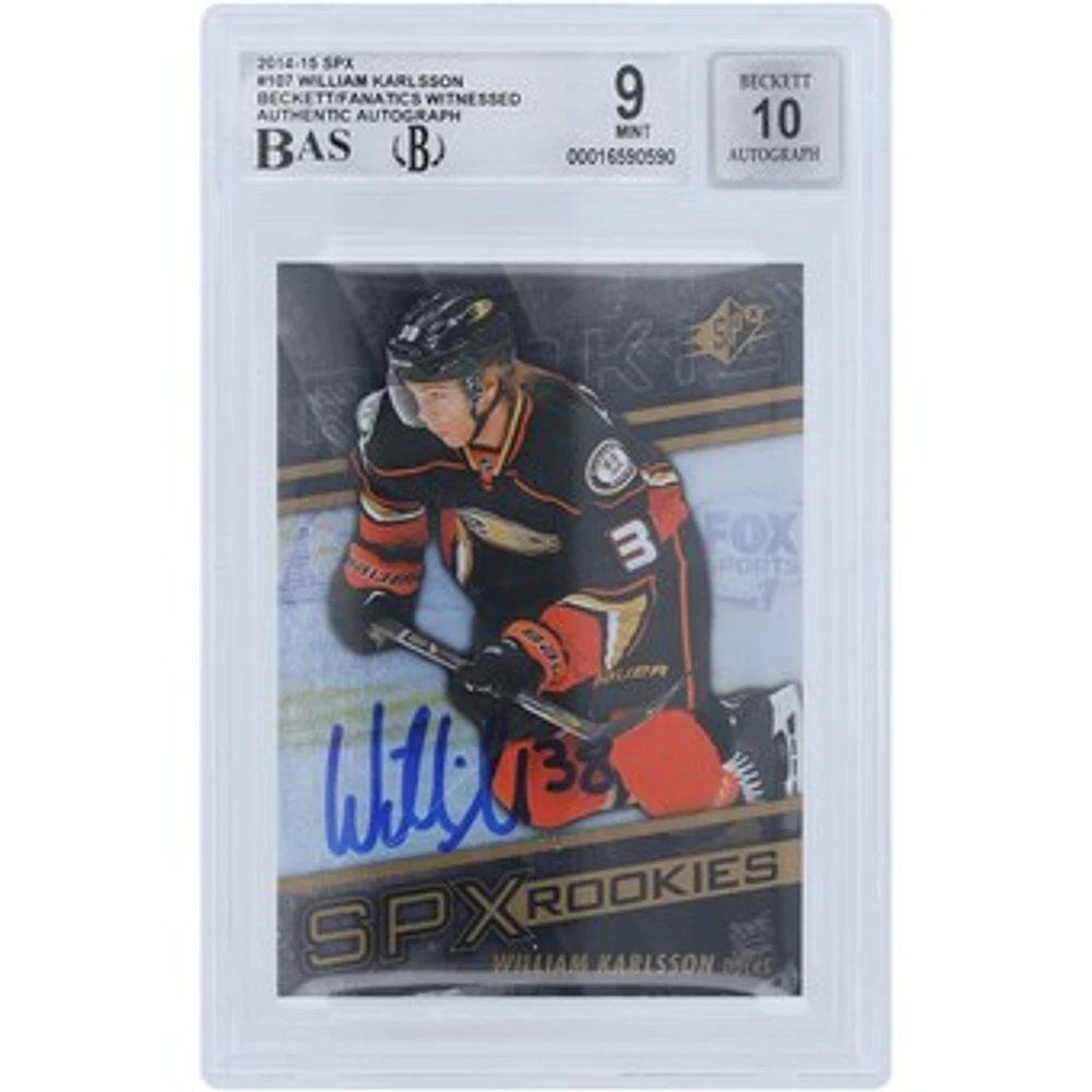 William Karlsson Anaheim Ducks Autographed 2014-15 Upper Deck SPX Rookies #107 Beckett Fanatics Witnessed Authenticated / Rookie Card