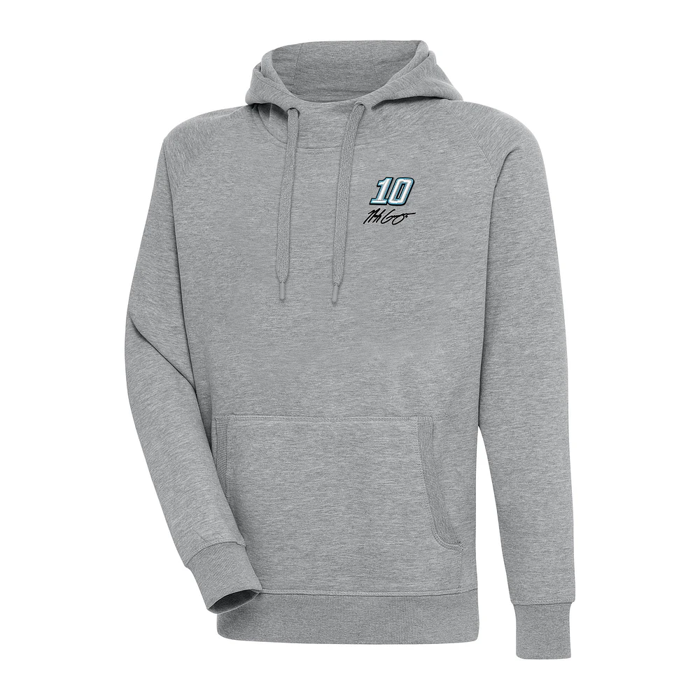 Men's Antigua Heather Gray Noah Gragson Victory Pullover Hoodie