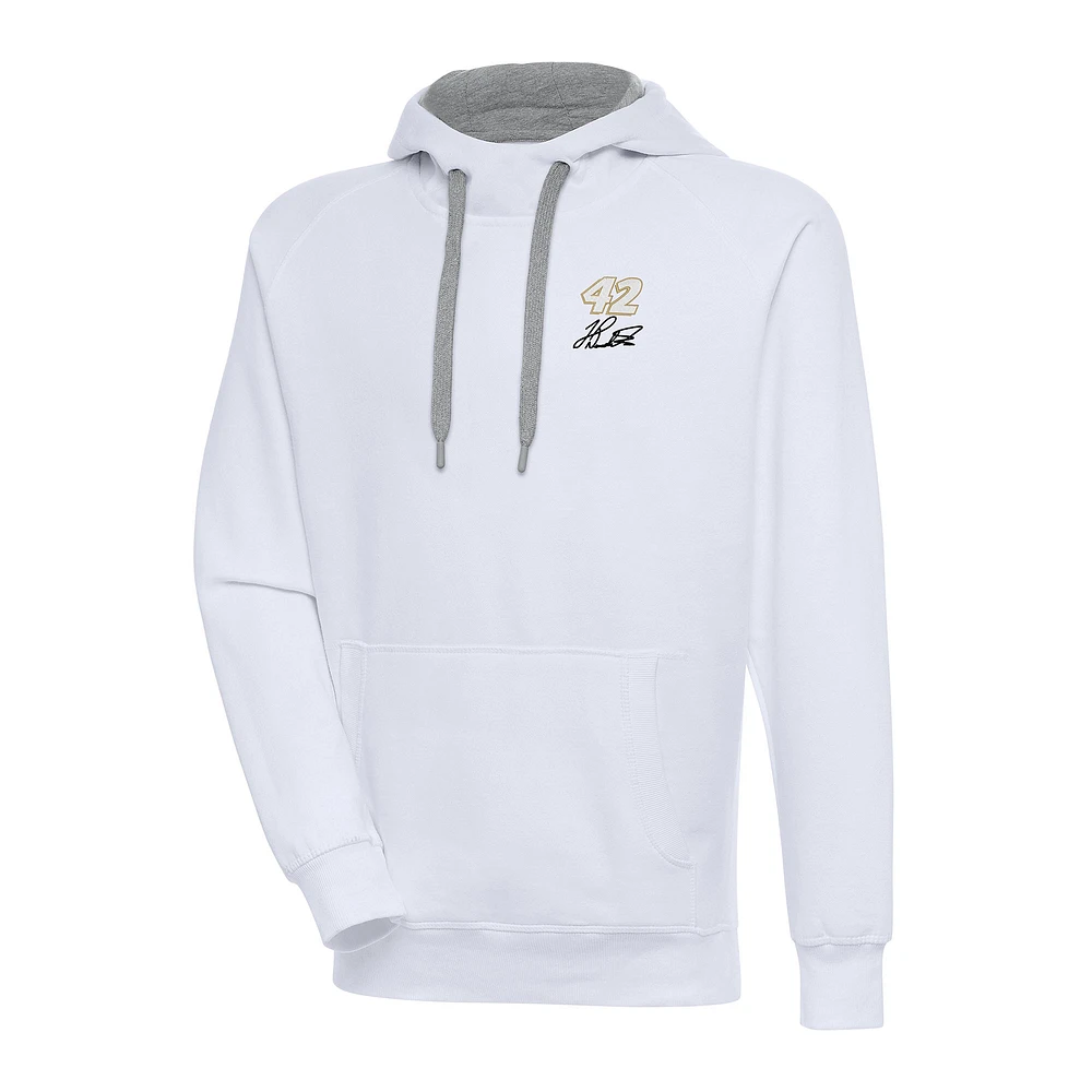 Men's Antigua White John Hunter Nemechek Victory Pullover Hoodie