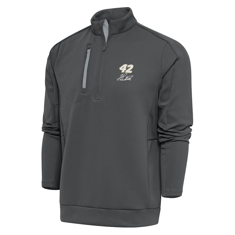 Men's Antigua Charcoal John Hunter Nemechek Generation Quarter-Zip Pullover Top