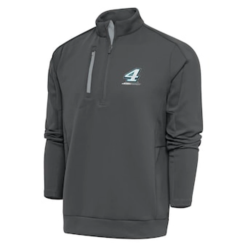 Men's Antigua Charcoal Josh Berry Generation Quarter-Zip Pullover Top