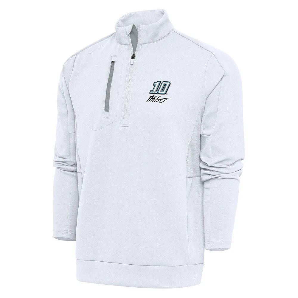 Men's Antigua White Noah Gragson Generation Quarter-Zip Pullover Top