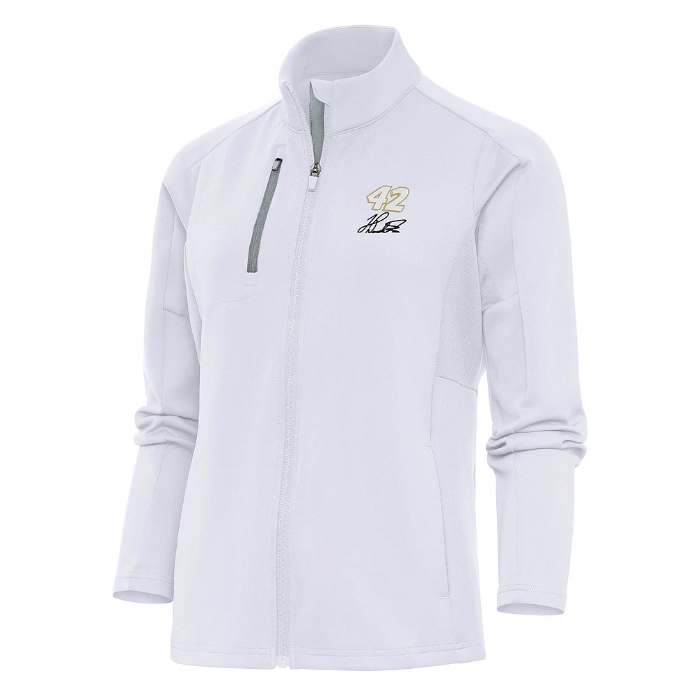 Women's Antigua White John Hunter Nemechek Generation Full-Zip Jacket
