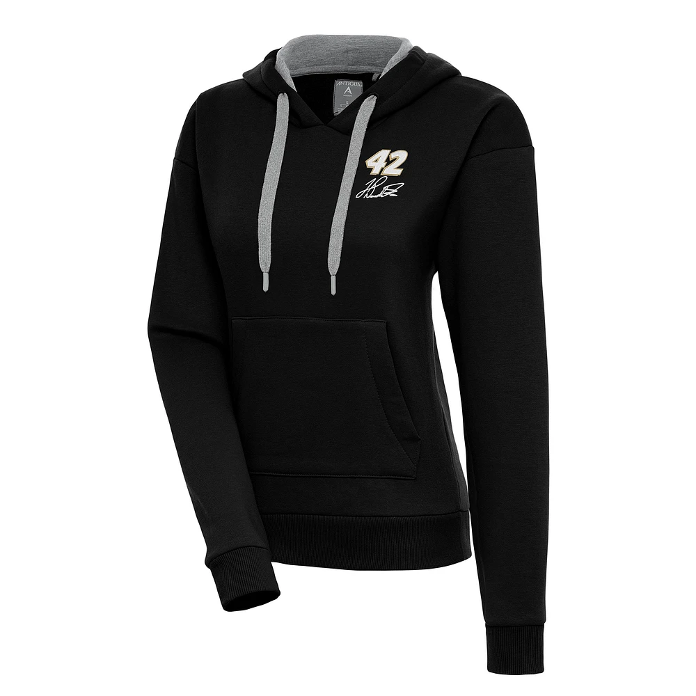 Women's Antigua Black John Hunter Nemechek Victory Pullover Hoodie