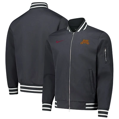 Men's Nike Anthracite Minnesota Golden Gophers Full-Zip Bomber Jacket