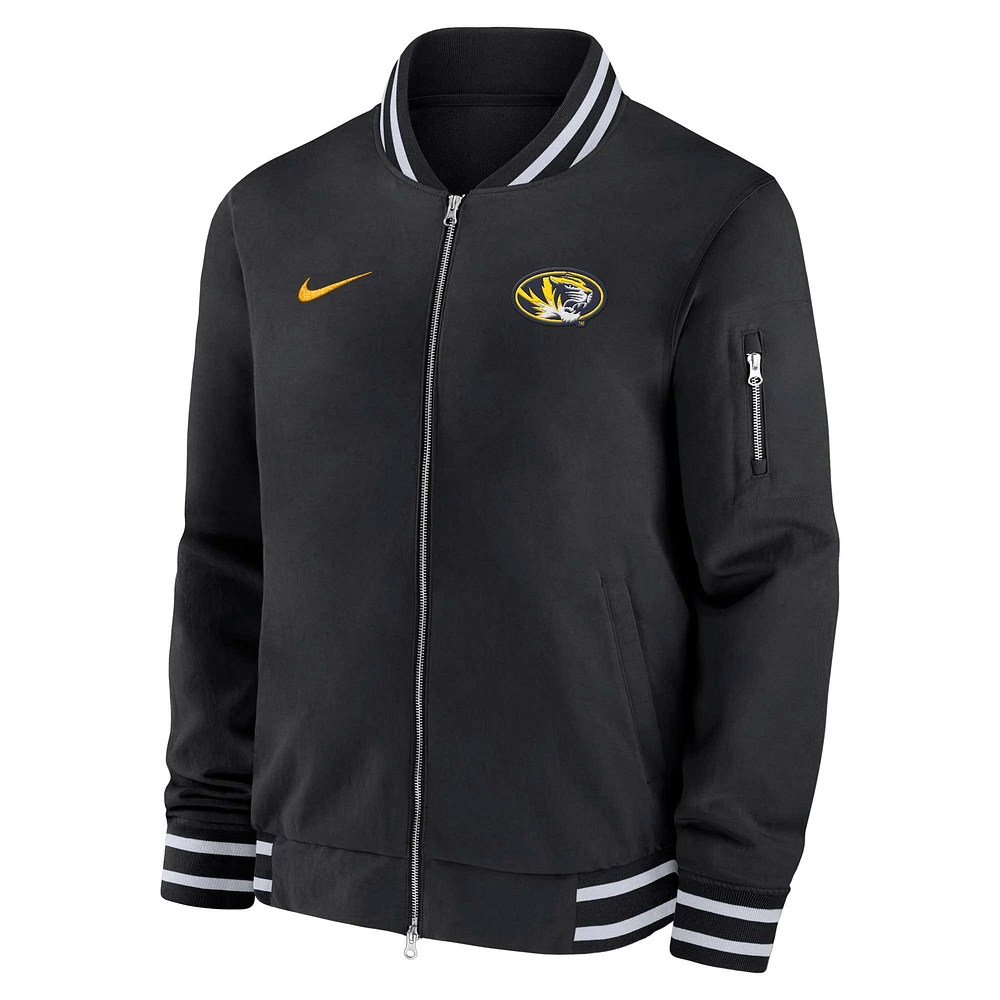 Men's Nike Black Missouri Tigers Full-Zip Bomber Jacket