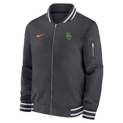 Men's Nike Anthracite Baylor Bears Full-Zip Bomber Jacket