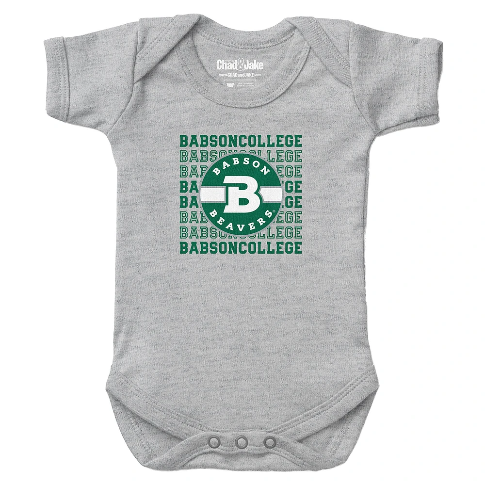 Newborn & Infant Chad Jake Heather Gray Babson Beavers Retro Bodysuit