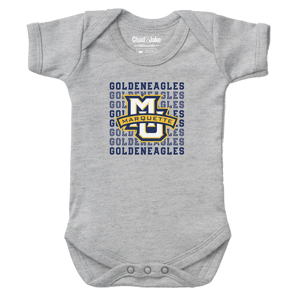 Newborn & Infant Chad Jake Heather Gray Marquette Golden Eagles Retro Bodysuit