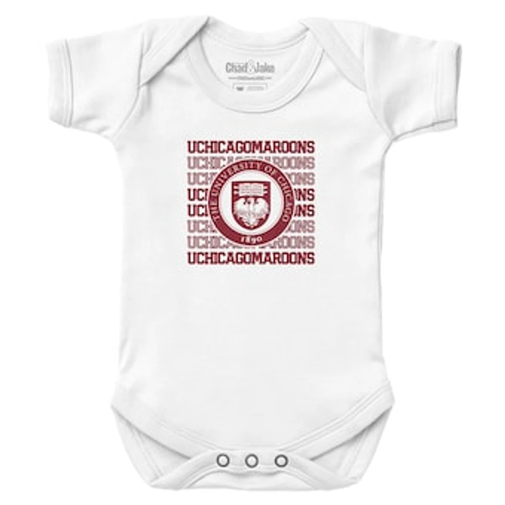 Newborn & Infant Chad Jake White UChicago Maroons Retro Bodysuit