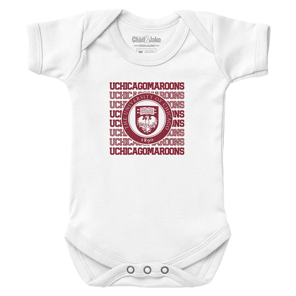 Newborn & Infant Chad Jake White UChicago Maroons Retro Bodysuit