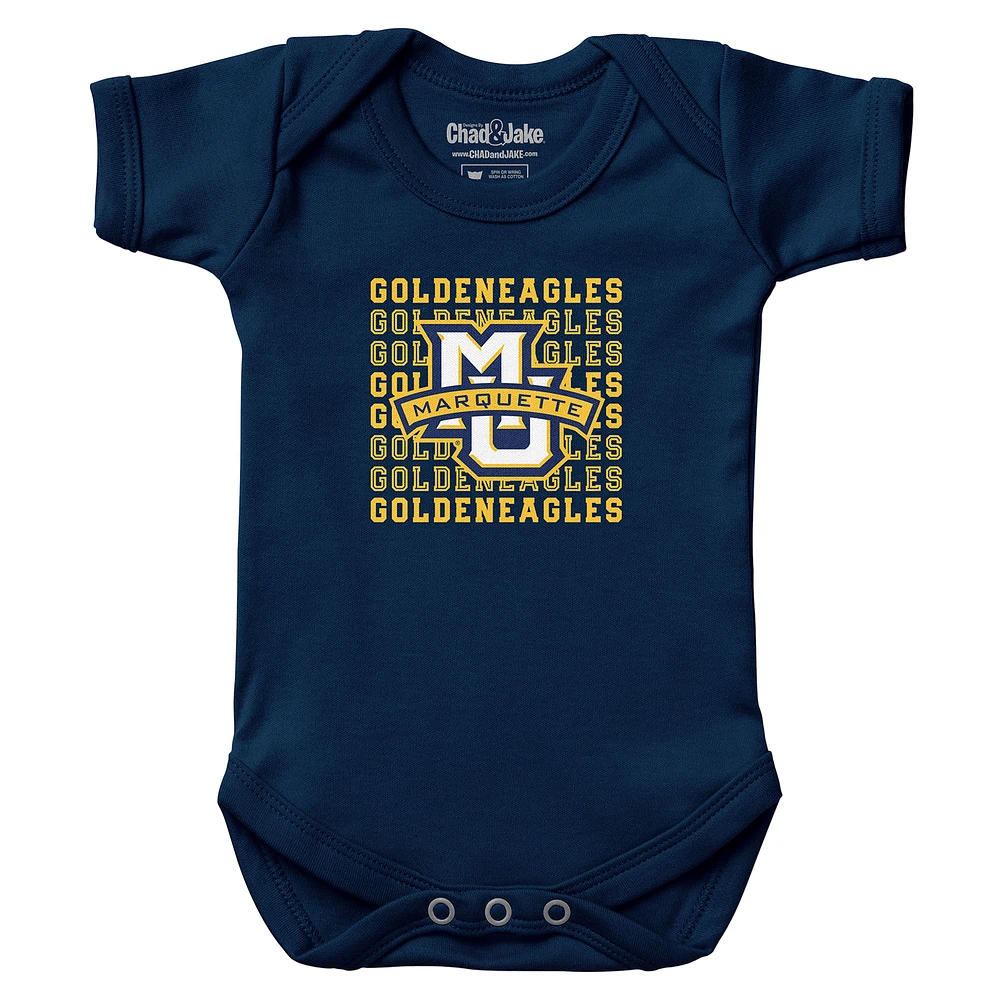 Newborn & Infant Chad Jake Navy Marquette Golden Eagles Retro Bodysuit