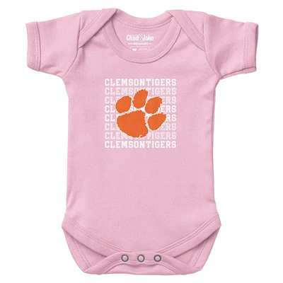 Newborn & Infant Chad Jake Light Pink Clemson Tigers Retro Bodysuit
