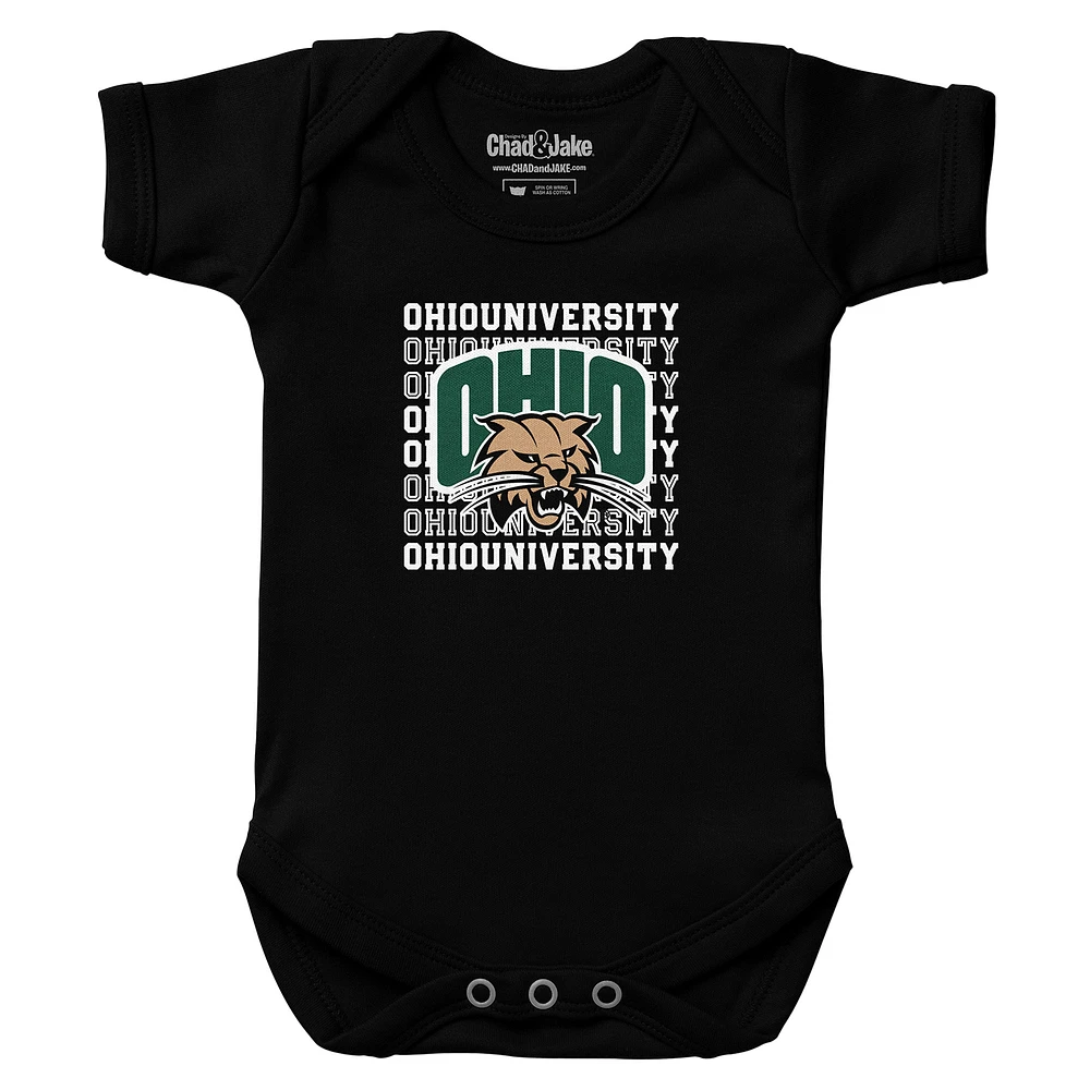Newborn & Infant Chad Jake Black Ohio Bobcats Retro Bodysuit