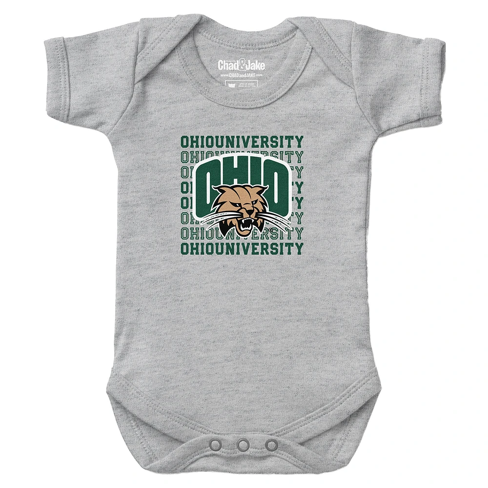 Newborn & Infant Chad Jake Heather Gray Ohio Bobcats Retro Bodysuit