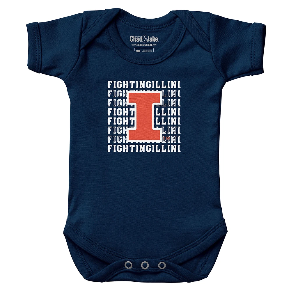 Newborn & Infant Chad Jake Navy Illinois Fighting Illini Retro Bodysuit