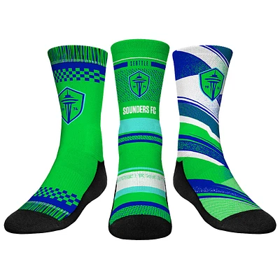 Youth Rock Em Socks Rave Green Seattle Sounders FC Three-Pack Crew Socks Set