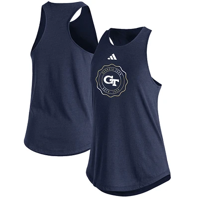 Women's adidas Navy Georgia Tech Yellow Jackets Fashion Tri-Blend Tank Top