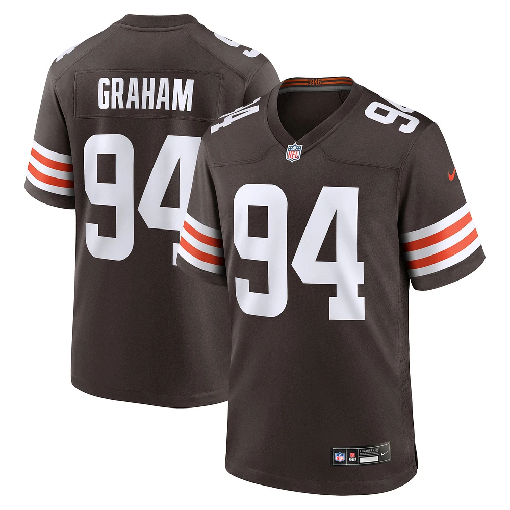 Men's Nike Mason Graham Brown Cleveland Browns 2025 NFL Draft First Round Pick Game Jersey