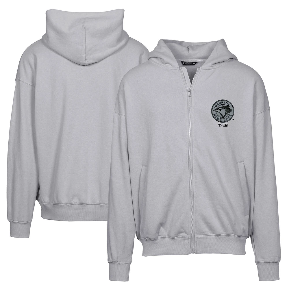 Men's Levelwear Gray Toronto Blue Jays Uphill Digital Camo Full-Zip Hoodie