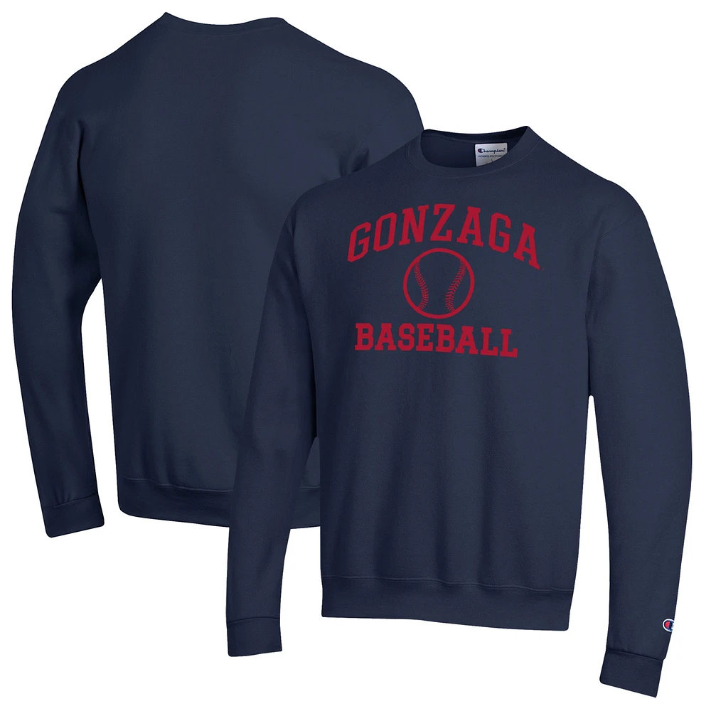 Men's Champion Navy Gonzaga Bulldogs Icon Baseball Powerblend Pullover Sweatshirt
