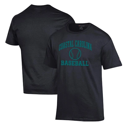 Men's Champion Black Coastal Carolina Chanticleers Icon Baseball T-Shirt