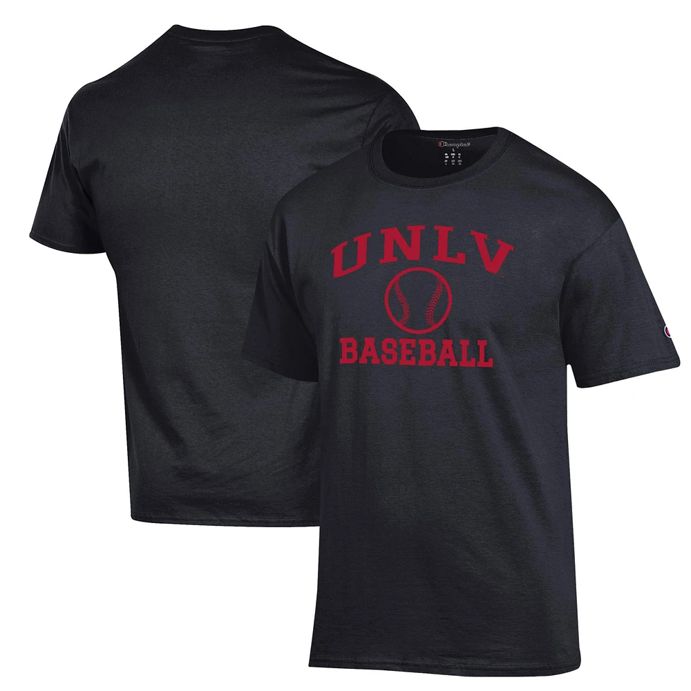 Men's Champion Black UNLV Rebels Icon Baseball T-Shirt