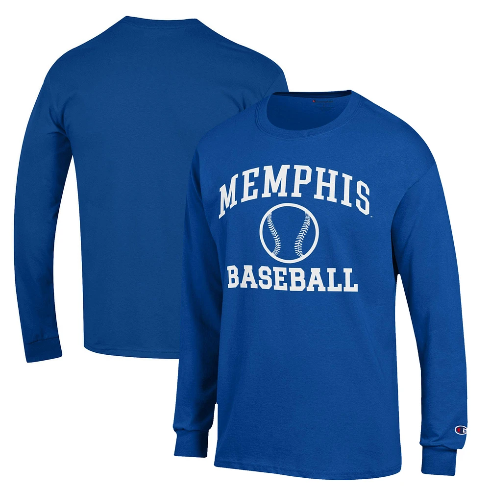 Men's Champion Royal Memphis Tigers Icon Baseball Long Sleeve T-Shirt