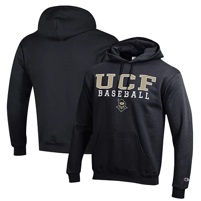 Men's Champion Black UCF Knights Stack Baseball Powerblend Pullover Hoodie