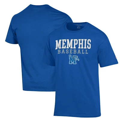 Men's Champion Royal Memphis Tigers Stack Baseball T-Shirt