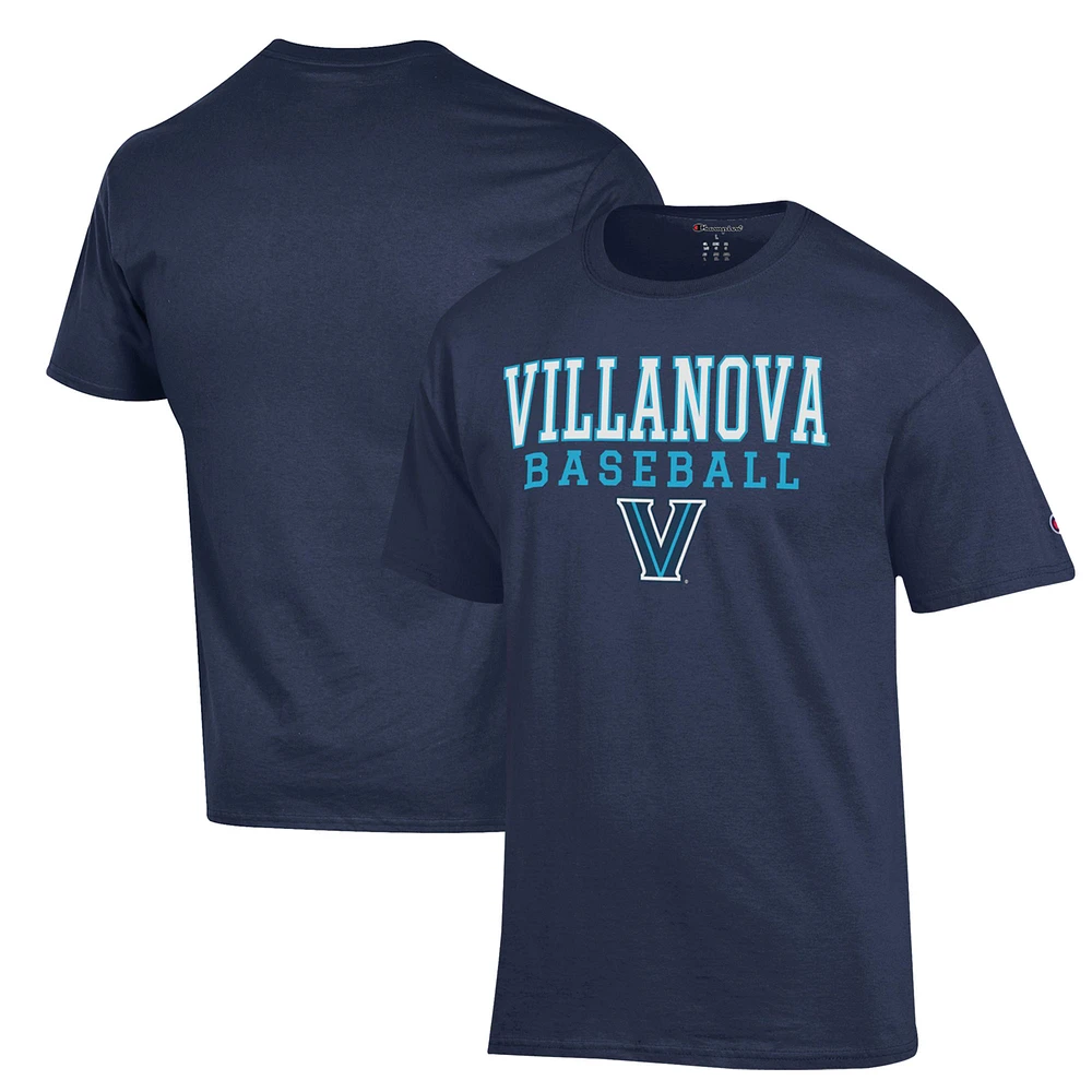 Men's Champion Navy Villanova Wildcats Stack Baseball T-Shirt
