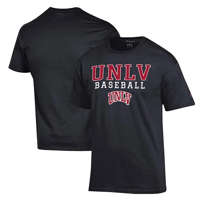 Men's Champion Black UNLV Rebels Stack Baseball T-Shirt