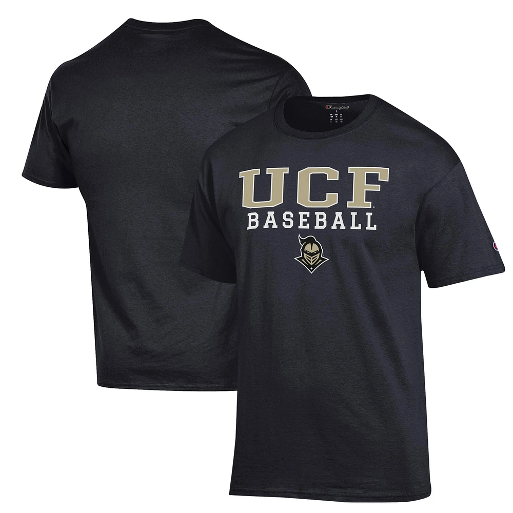 Men's Champion Black UCF Knights Stack Baseball T-Shirt