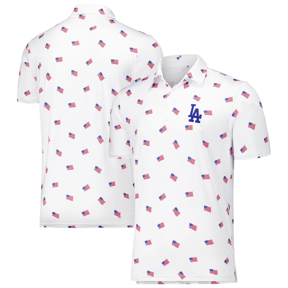 Men's Antigua White Los Angeles Dodgers Americana Polo