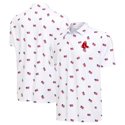 Men's Antigua White Boston Red Sox Americana Polo
