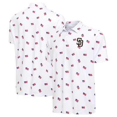 Men's Antigua White San Diego Padres Americana Polo