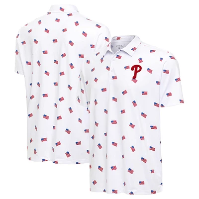 Men's Antigua White Philadelphia Phillies Americana Polo