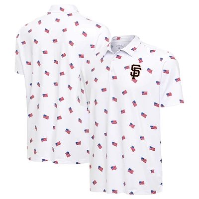 Men's Antigua White San Francisco Giants Americana Polo