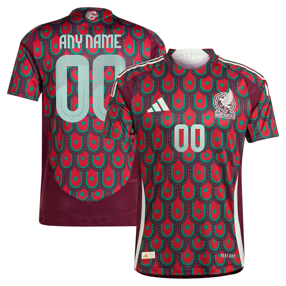 Men's adidas Burgundy Mexico National Team 2024 Home Authentic Custom Jersey