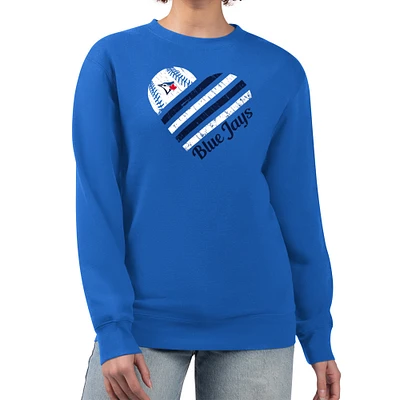 Women's G-III 4Her by Carl Banks Royal Toronto Blue Jays Heart Logo Fleece Pullover Sweatshirt