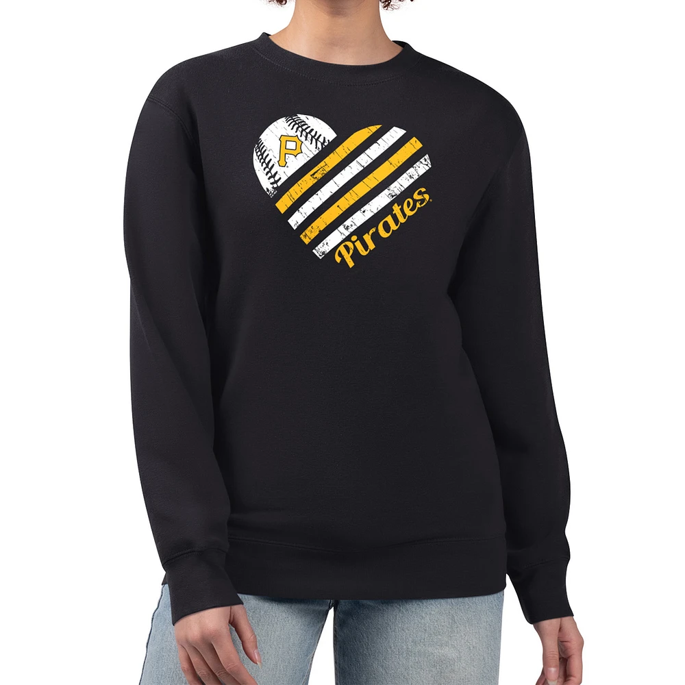 Women's G-III 4Her by Carl Banks Pittsburgh Pirates Heart Logo Fleece Pullover Sweatshirt