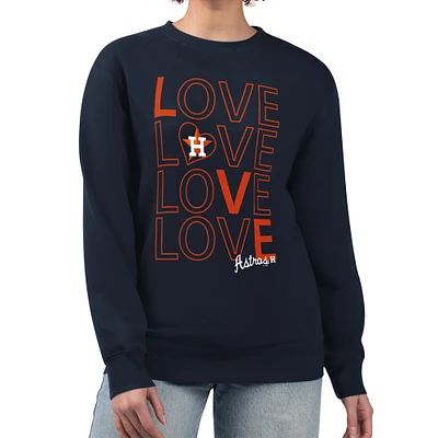 Women's G-III 4Her by Carl Banks Navy Houston Astros Love Team Logo Fleece Pullover Sweatshirt
