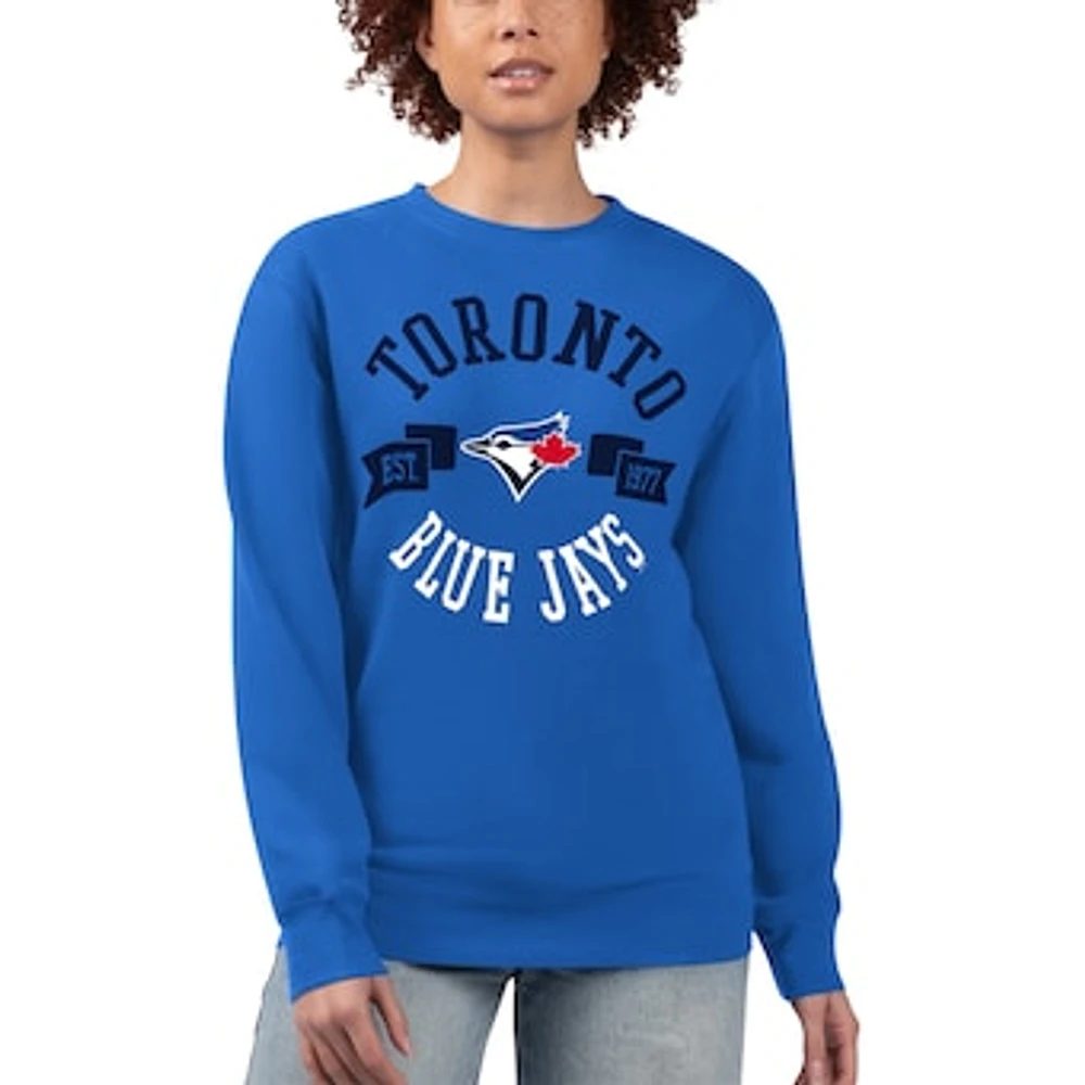Women's G-III 4Her by Carl Banks Royal Toronto Blue Jays Team Logo Fleece Pullover Sweatshirt